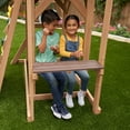 KidKraft Lawnmeadow Wooden Outdoor Swing Set with Slide and Monkey Bars