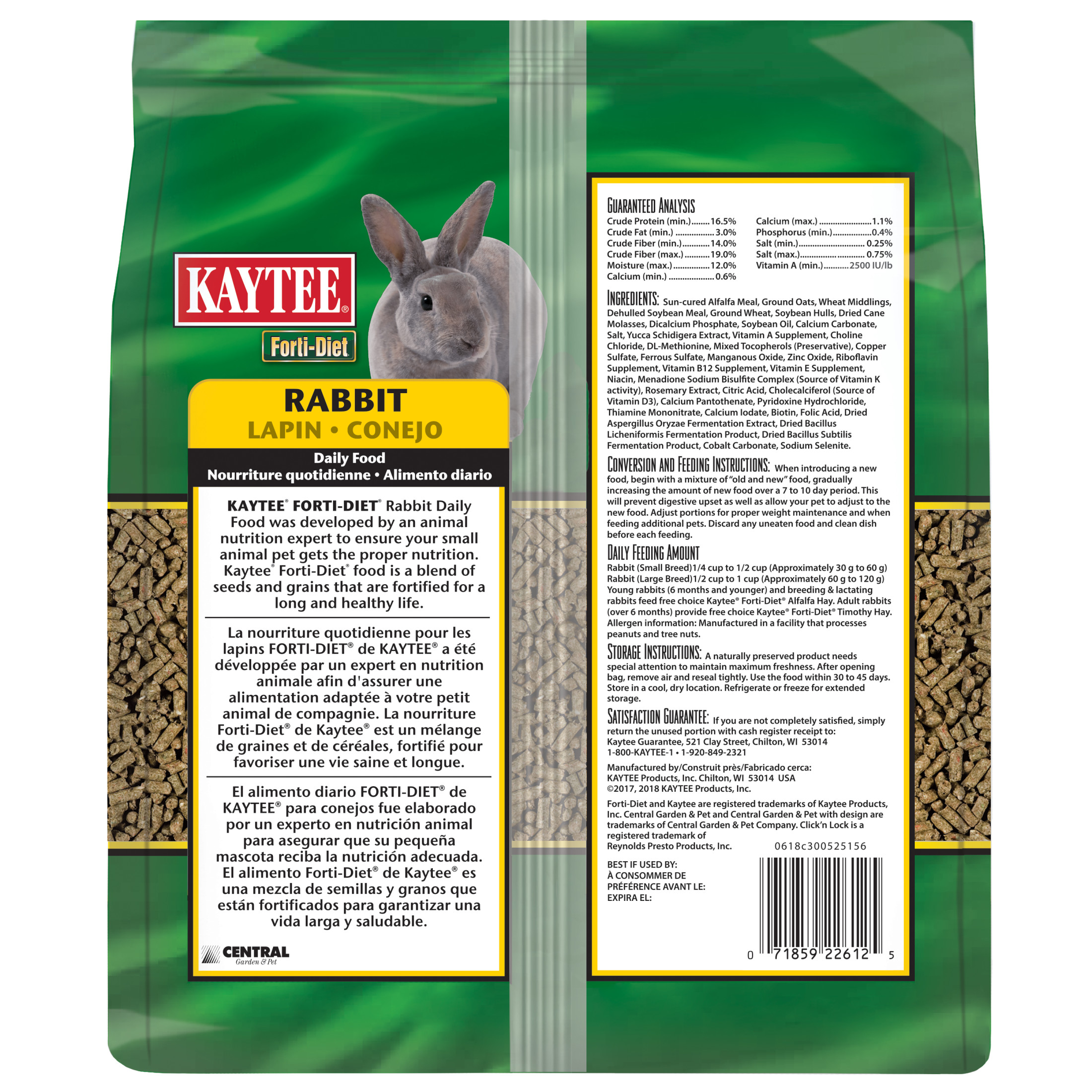 Kaytee Forti-Diet Rabbit Food, 5 Pounds photo 7