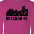 thumbnail image 4 of Inktastic Orlando Skyline with Grunge Long Sleeve T-Shirt, 4 of 5