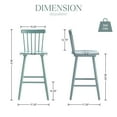 thumbnail image 2 of Dayalane Windsor Bar Stools Set of 2, 26" Farmhouse Wooden Counter Height Barstools with Spindle Back & Footrest, Armless Kitchen Island Stools for Bistro, Pub, Breakfast Bar,Blue Grey, 2 of 9