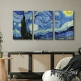thumbnail image 2 of wall26 Canvas Print Wall Art Set Starry Night by Vincent Van Gogh Nature Wilderness Illustrations Fine Art Relax/Calm Multicolor for Living Room, Bedroom, Office - 16"x24" x 3 Panels, 2 of 5