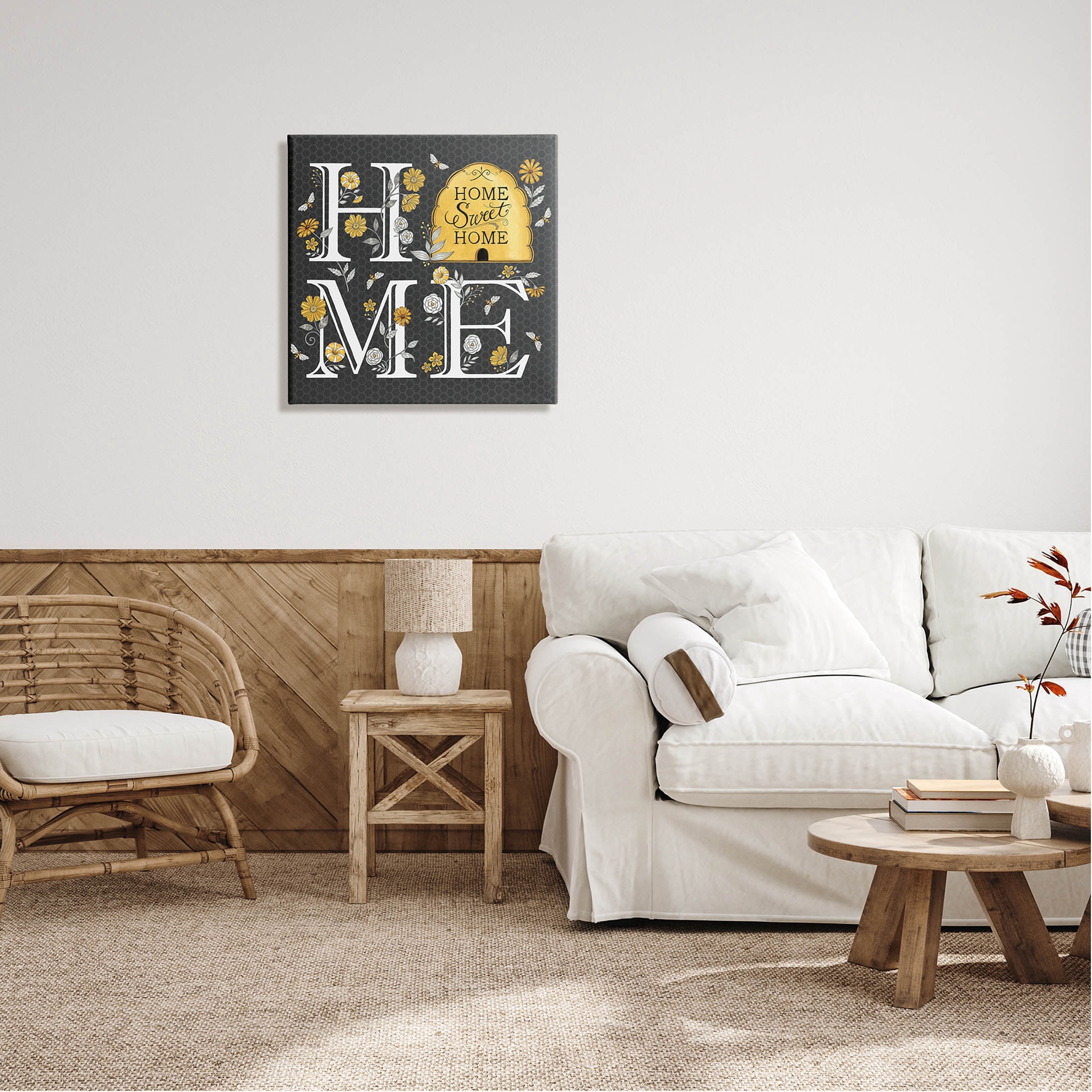 Hive Pattern Sweet Home Botanicals Animals & Insects Graphic Art Gallery Wrapped Canvas Print Wall Art