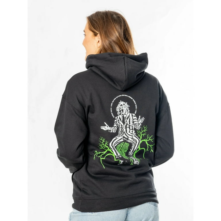 Beetlejuice Adult Unisex Black Front Back World Tour Hoodie Beetlejuice Adult Unisex Black Front Back World Tour Hoodie