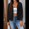 thumbnail image 4 of Suéter de Punto Tipo Cárdigan de Larga con Cuello en V y Botones para Mujer Negro L, 4 of 9