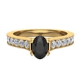 thumbnail image 4 of 14K Gold Ring Black Diamond Engagement Ring for Women Oval 0.75 Carat (Black, AAA), 4 of 5