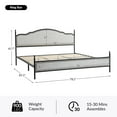 thumbnail image 5 of King Size Metal Platform Bed Frame, Upholstered Headboard Footboard Wood Slat Support No Box Spring Needed Beige, 5 of 10