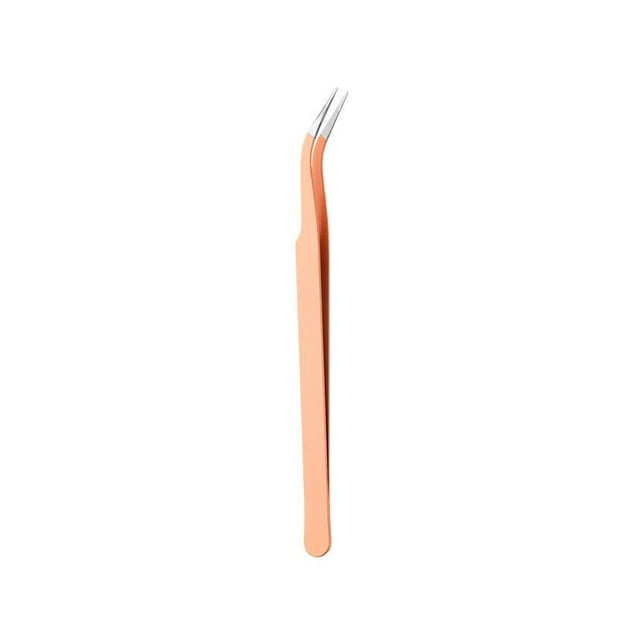Precision Curved Tweezers for Electronics & Jewelry Making - Stainless Steel ESD-Safe Non-Magnetic Craft Tweezers for Soldering & Repair - 1 Pack Akmoler | Metal, Orange