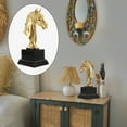 thumbnail image 2 of Golden Horse Head Statue Resin Figurine for Home Office Decor, 2 of 4