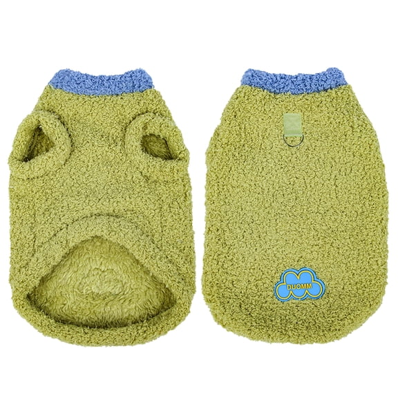Duuclume Dog Fleece Sweater Reversible Thickening Warmth Pet Cat Clothes, Dog Jackets for Cold Weather (Green, L)