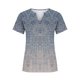 thumbnail image 4 of ICHUANYI Clearance Women's Summer V-neck Print Casual Loose Top Short Sleeve V-neck Button Blouses Tops(Light Blue, XL) ICHUANYI WER2023080711323, 4 of 5