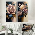thumbnail image 1 of Designart "Pink and Blue Roses in Decadent Display I" Rose Wall Art Set Of 2 - Pink Floral Gallery Set For Office Decor, 1 of 6
