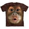 Brown 100% Cotton Big Face Baby Orangutan T-Shirt NEW