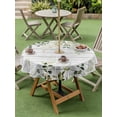 thumbnail image 4 of Outdoor Tablecloth with Umbrella Hole for Patio/Picnic/Party/Camping, Green Waterproof Table Cloth Round Cover Washable, Eucalyptus Leaves (Dia 60"), 4 of 8