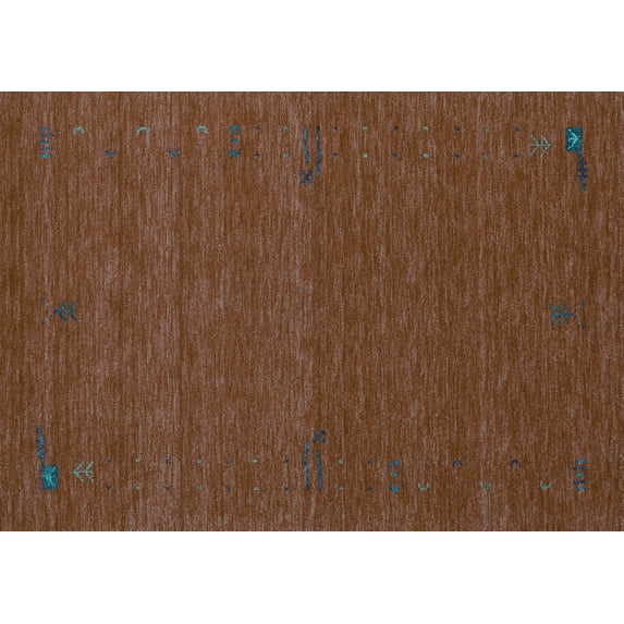 Ahgly Company Machine Washable Indoor Rectangle Abstract Turquoise Blue Contemporary Area Rugs, 7' x 10'