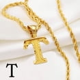 thumbnail image 1 of Anniyo-collar con colgante de letras para hombre y mujer, cadena con inicial chapada en oro, joyería con letras en inglés, alfabeto africano # 058002B, A-Z, 1 of 5