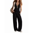 thumbnail image 3 of Two Piece Set for Women Summer Outfits Vacation Trendy Lounge Sets V Neck Matching Sets Black S, 3 of 6