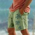 thumbnail image 2 of Men's Cargo Shorts Resort 3D Printed Shorts Elastic Waist Drawstring Boxer Shorts Green S, 2 of 6