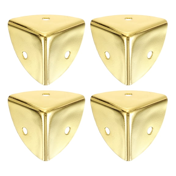 Uxcell 4 Pack Decorative Box Corner Cover, 25mm Metal Edge Guard, Furniture Corner Edges Protector, Gold