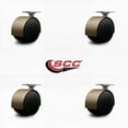 thumbnail image 2 of 2-3/8 Inch Floor Safe Antique Hooded Twin Wheel Caster Top Plate Set of 4 SCC, 2 of 2