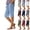 20# Light Blue, variant on Women Cotton Linen Capri Pants Trendy Side Split Side Pocket Pants Comfortable Soft Loose Fit Casual Summer Culottes Black S