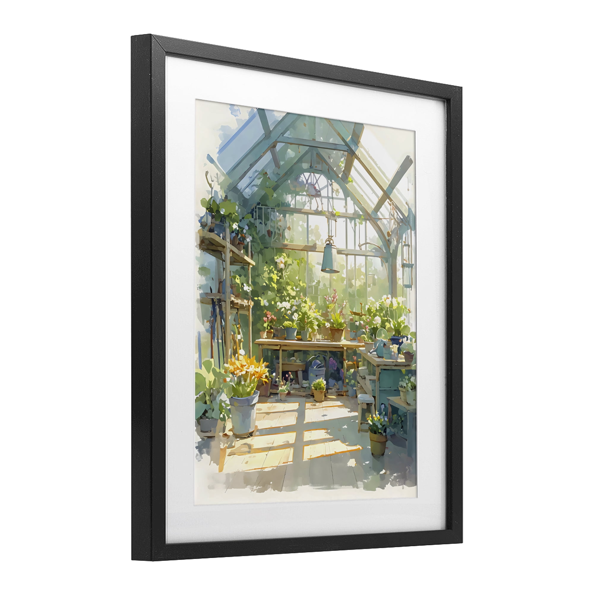 Stupell Industries Sunlit Greenhouse Plant Sanctuary Black Framed Print Under Glass, design by Creative Studio