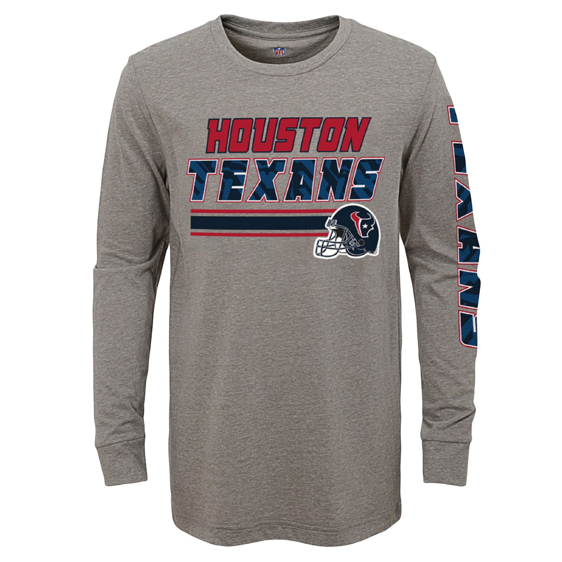 Gray Houston Texans Long Sleeve T-Shirt 