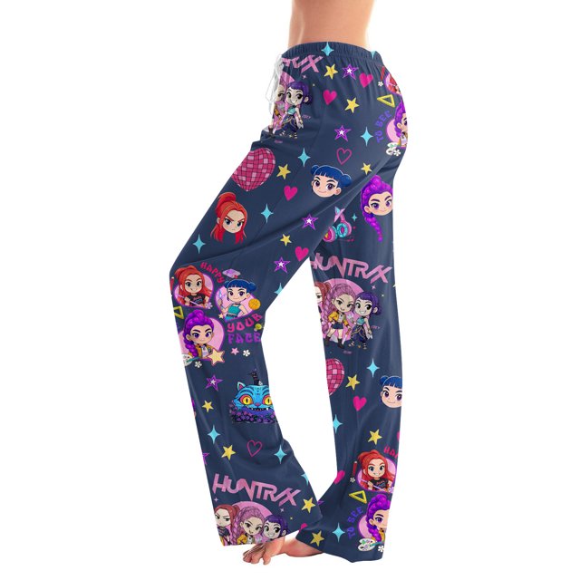 De*mon Hun%ters Pajama Pants for Women Comfy Stretch Lounge Pants, POP Women’s Soft Casual Pjs Sleep Bottoms L