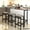 Gray, variant on Modern High Top Table Set for 3, Brown Rectangle Kitchen Dining Table Set Metal Frame, Small Space Counter Height Pub Bistro Set with 1 Table & 3 Stools