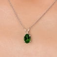 thumbnail image 3 of Gem Stone King 10K White Gold Green Chrome Diopside Pendant Necklace for Women | 0.70 Cttw | Gemstone Birthstone | Oval 7X5MM | With 18 inch Chain, 3 of 6