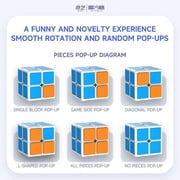QiYi OS Cube 2x2 Magnetic Cube QY Blue POP Puzzle Cube,2x2x2 Stickerless Magic Cube Kid Toys