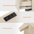 thumbnail image 3 of Modern End Tables Set of 2, Wooden Side Tables with 2 Storage Drawers and Charging Station, Small Nightstands for Living Room, Natural Oak, 3 of 9