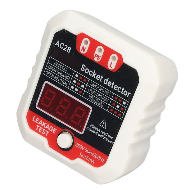 Probador De Salida LCD, Probador De Toma De Corriente, Probador De Receptáculo, Probador De Toma De Fugas Eléctricas, Detector De Circuito Eléctrico
