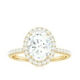 thumbnail image 4 of Rosec Jewels Oval Moissanite Engagement Ring with Halo - D-VS1 Quality Authentically Certified Classic Ring for Women, 10K Yellow Gold, US 12.00, 4 of 8