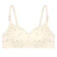 thumbnail image 5 of ALLLIST Unlined Women Bras Full Coverage No Underwire Training Floral Beige Cozy Bralette for Women Size S-XL, 5 of 5