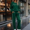 thumbnail image 2 of YUGYXL Women's 2 Piece Outfit Solid Color Lightweight Long Sleeve Tee Top and Wide Leg Pants Sets Casual Sweatsuit Tracksuit, 2 of 8