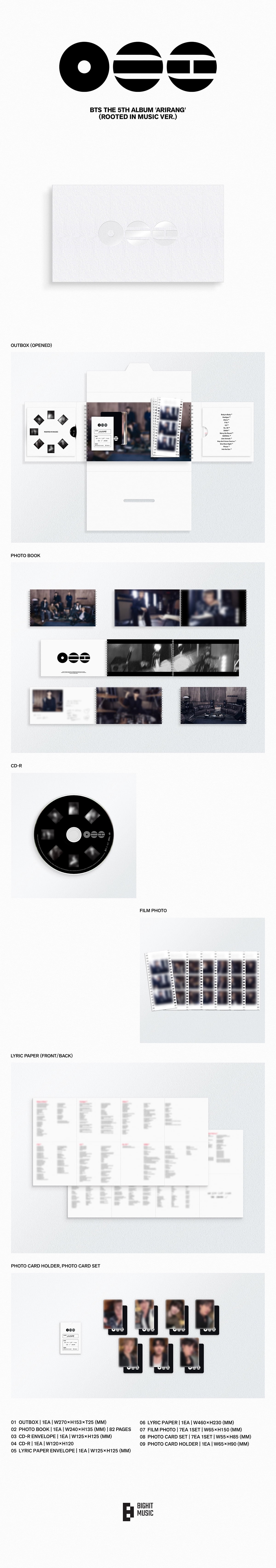 【未開封】BTS アリラン　Rooted in Music Ver BTS - BTS The 5th Album 'ARIRANG' (Rooted in Music Ver.) - CD