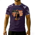 thumbnail image 2 of Hogleaql Men's American USA Flag Patriotic T-Shirts Crewneck 4th Of July Shirts Short Sleeve Independence Day USA Graphic Men's Casual T-Shirts Purple S, 2 of 4