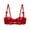 Red, variant on Varsbaby Sexy Unlined Balconette Demi-Cup Underwire Lace Bra