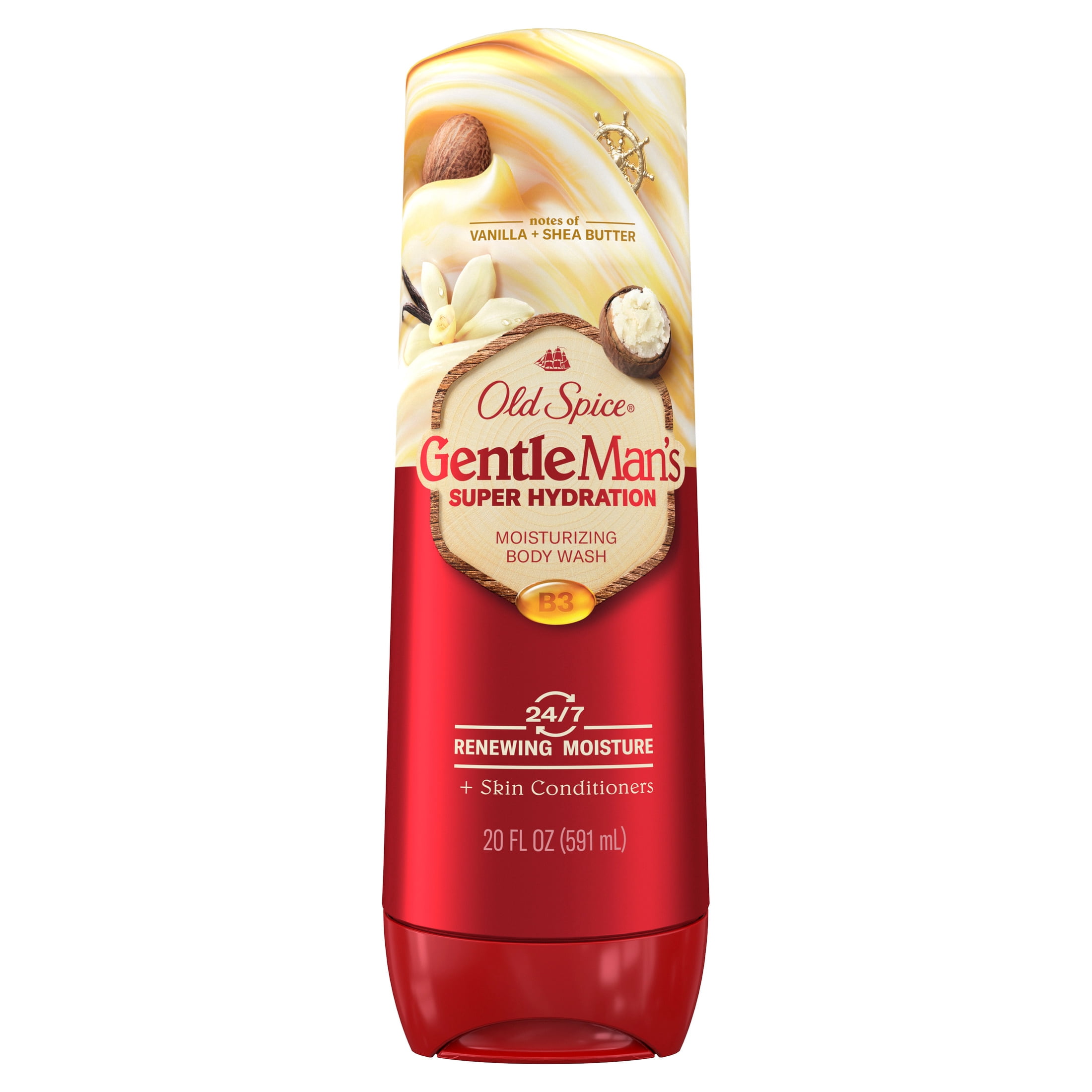 (4 pack) Old Spice Body Wash for Men, Super Hydration, Gentleman's Blend Vanilla + Shea, 20 fl oz