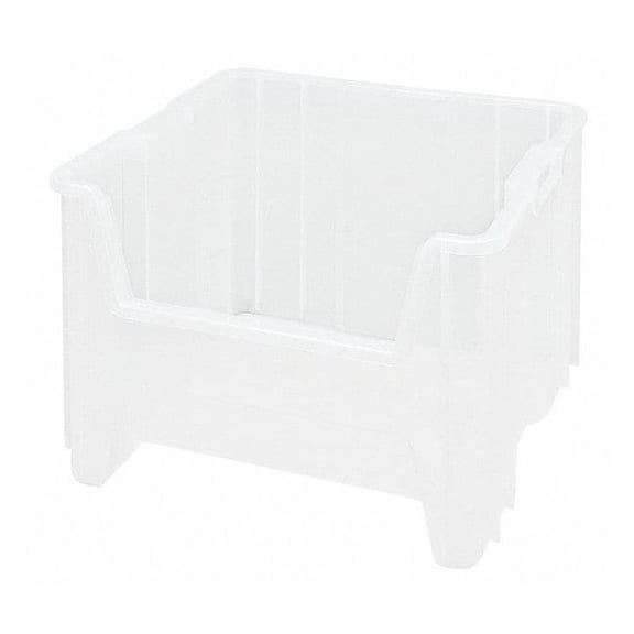 Storage Bin, Polypropylene, Clear, 12 1/2 in H, 16 1/2 in W, 17 1/2 in L