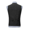 thumbnail image 3 of purcolt Men's Tweed Vintage Vest Western Herringbone Wool Slim Fit Waistcoat Retro V Neck Formal Suit Vest for Wedding Prom Groomsmen, 3 of 5