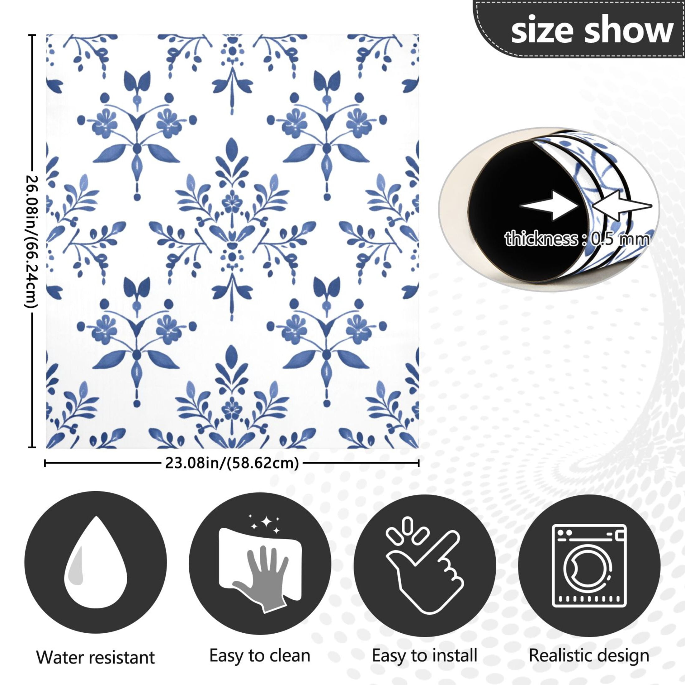 Dishwasher Magnetic Sticker 23x26 Inch Refrigerator Magnetic Sticker Washing Machine Magnetic Sticker Kitchen Panel Magnetic Sticker Home Decor Beautiful Cute Blue