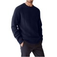 thumbnail image 3 of Zedker Sweaters for Men Crew Neck Sweater Slim Fit Lightweight Sweatshirts Knitted Pullover for Casual Or Dressy Wear Dark Blue XXXL Size S-XXXL, 3 of 5