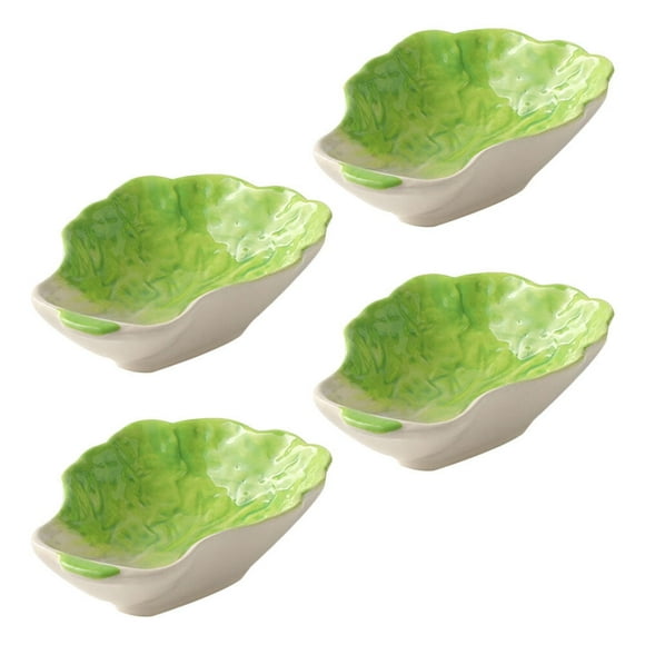 4 Pcs Cutlery Tray Cabbage Snack Plate Small Dish Ceramic Sauce Seasoning Dipping