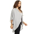 thumbnail image 3 of MOA COLLECTION Women's Solid Casual Lightweight 34 Sleeve Loose Fit Open Front Cardigan, 3 of 4