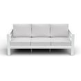 thumbnail image 5 of ELPOSUN Patio Furniture Metal Couch, 3-Seat All-Weather Modern Aluminum Outdoor Sofa Chair w/ 5 Inch Cushions, White and Light Grey (Include Waterproof Sofa Covers), 5 of 6
