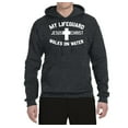 thumbnail image 2 of My Lifeguard Walks on Water Jesus Christ Bible | Mens Inspirational/Christian Hooded Sweatshirt Graphic Hoodie, Heather Black, Small, 2 of 3