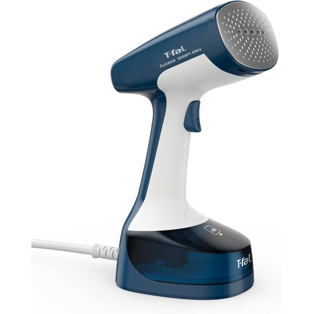 T-Fal Vaporizador Steam Easy, capacidad de 150 ml, ultra poderoso y rápido para resultados eficientes, perfecto para retoques y necesidades diarias, blanco y azul, DT7111X1