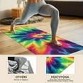 thumbnail image 4 of Rainbow Tie Dye Mandala Pattern Hot Yoga Mat Towel Non Slip for Hot Yoga - Quick-Drying Yoga Mat Cover with 4 Corner Pockets with Travel Bag - Hot Yoga Towel Non Slip 74"x26", 4 of 6