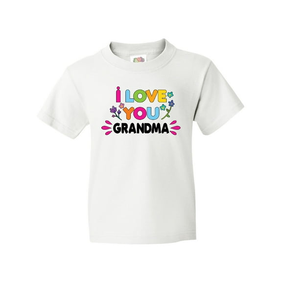 Inktastic I Love You Grandma with Flowers Youth T-Shirt